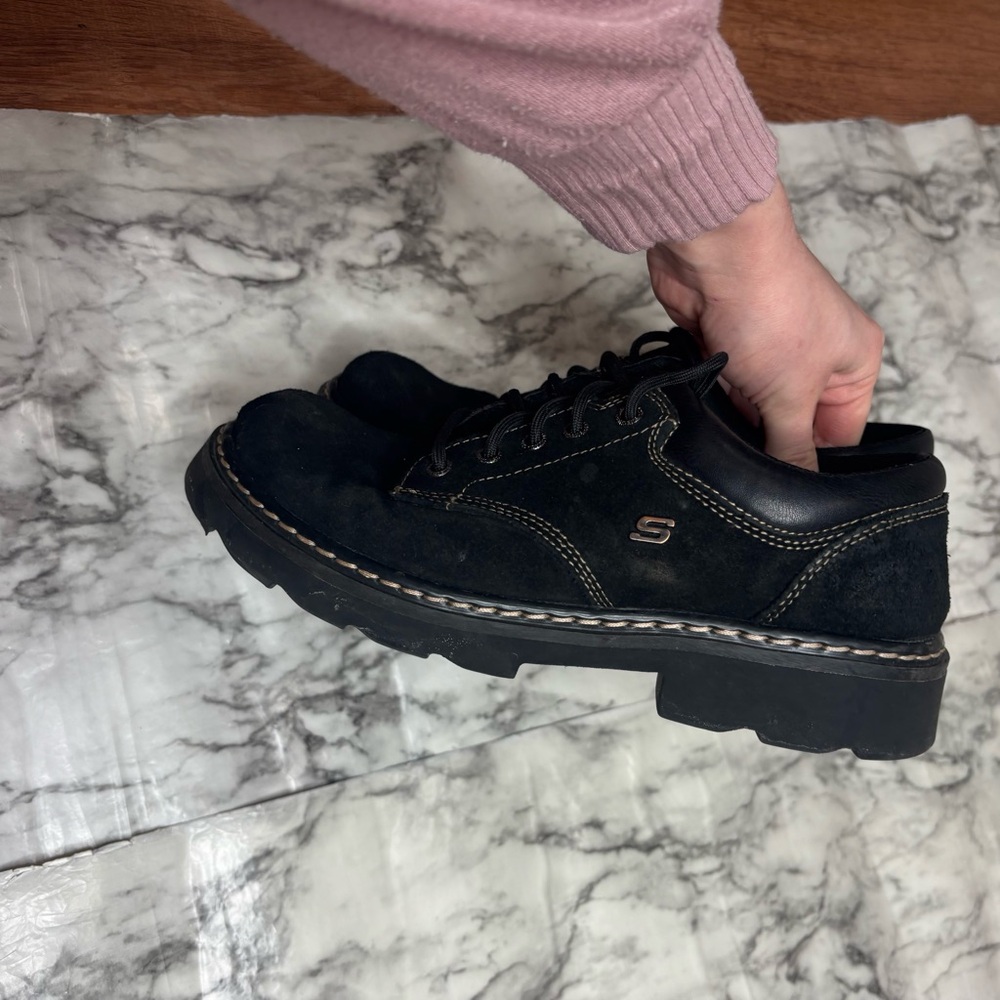 Skechers Black Oxford Chunky platform Y2K Goth Lace Up Shows size 10 - Picture 4 of 6
